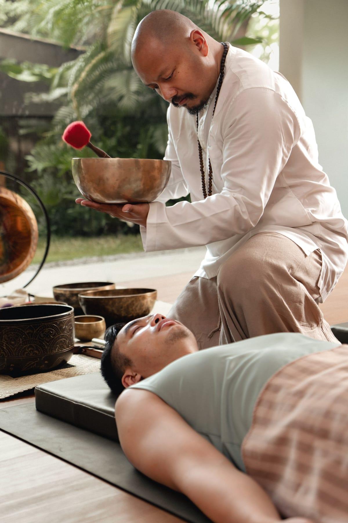 Sound healing session at Samastha